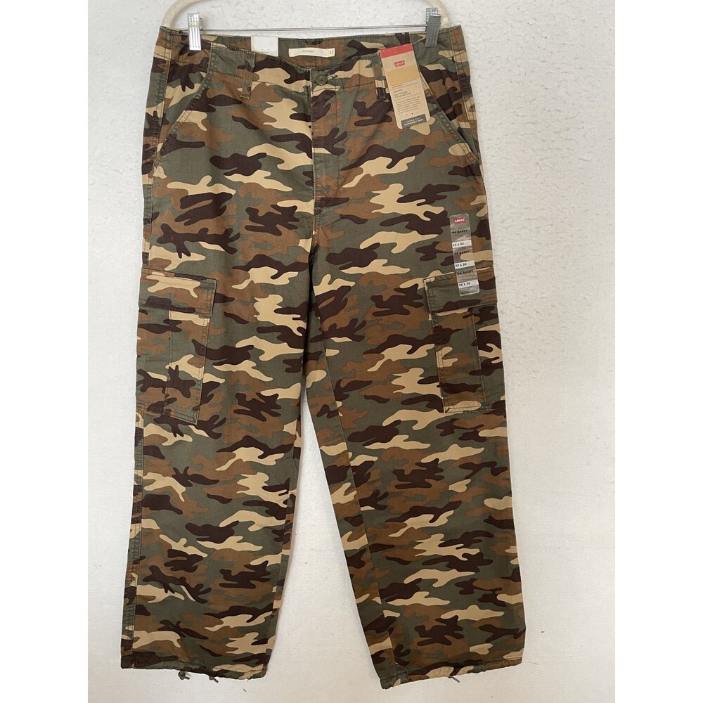 Levi's Women's 94' Baggy Cargo Pants Camo 32x30 (actual 36x30) Green Earth